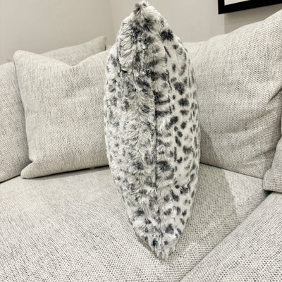 Grey Tactile Faux Fur Cushion