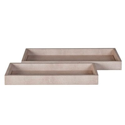 Set of 2 Ivory Slim Trays