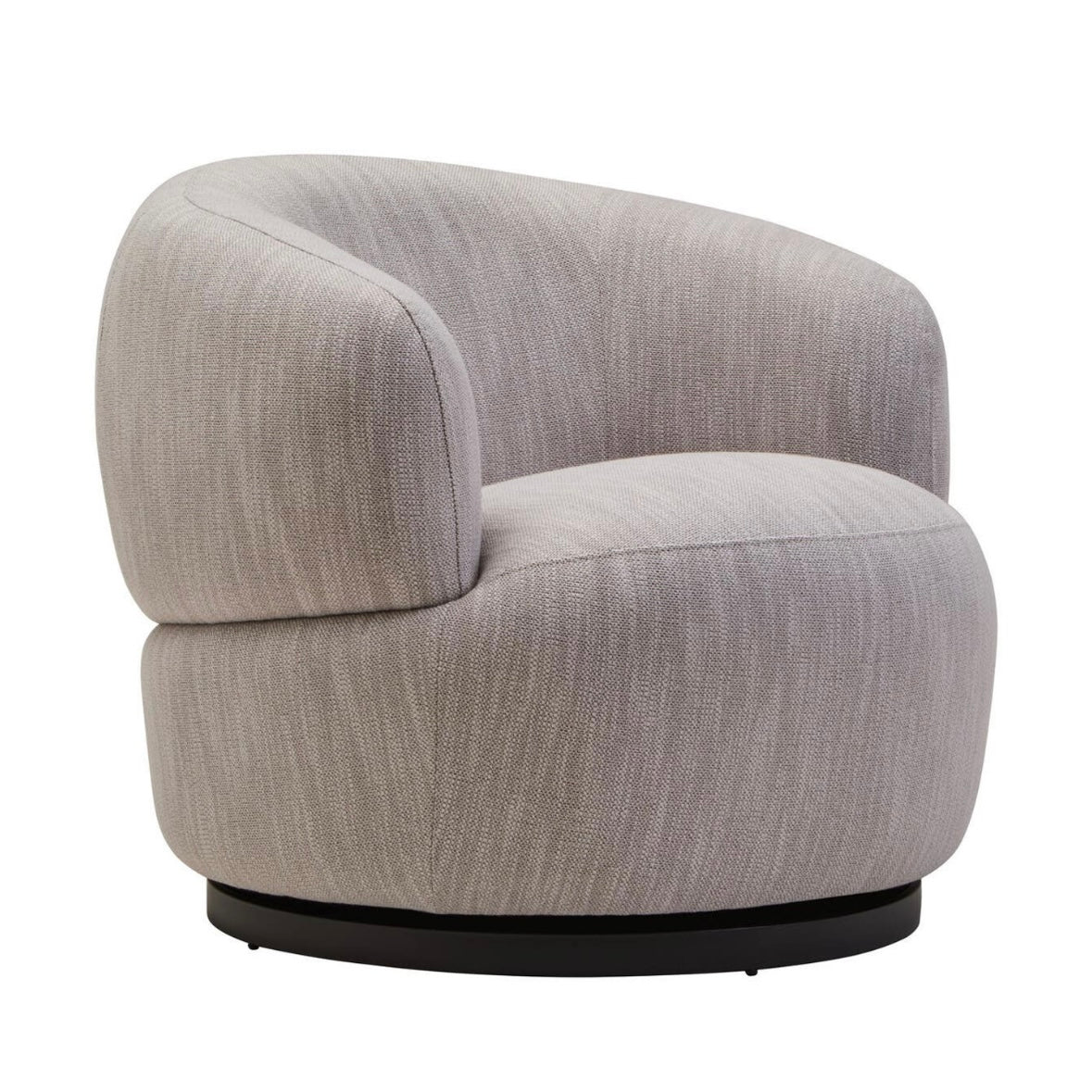 Bordo Textured Grey Curved Swivel Chair