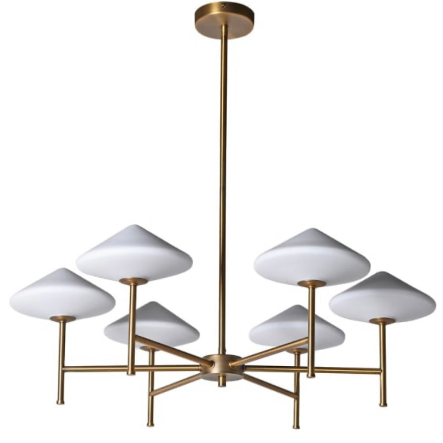 White 6 Shade Ceiling Light
