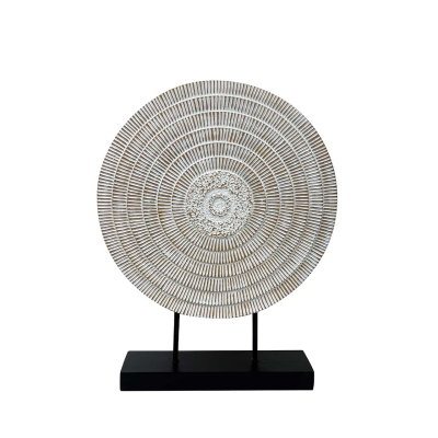 White & Brown Radial Lines Disc