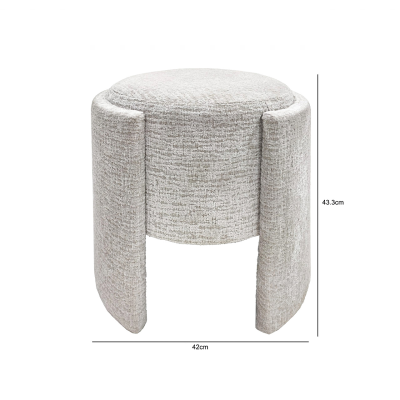 Taupe Chenille Round Stool
