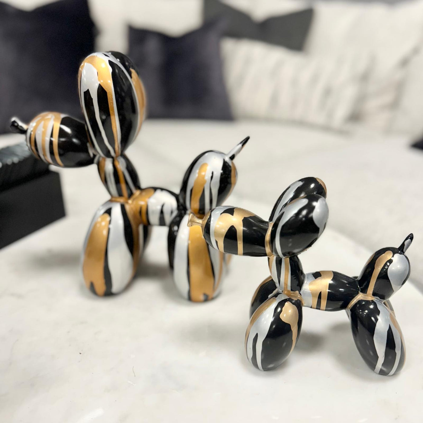 Gold,Black,Silver Balloon Dog Sml