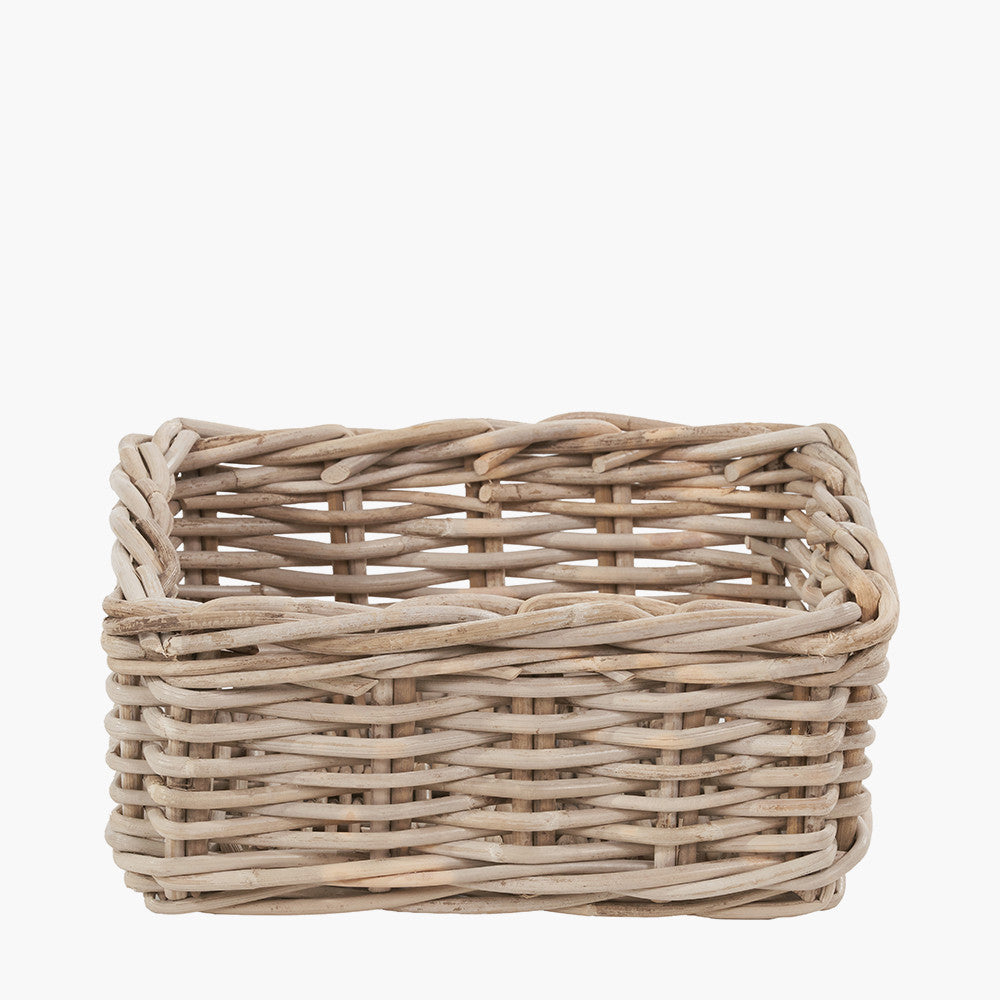 S/5 Grey Kubu Rattan Rectangular Storage Baskets