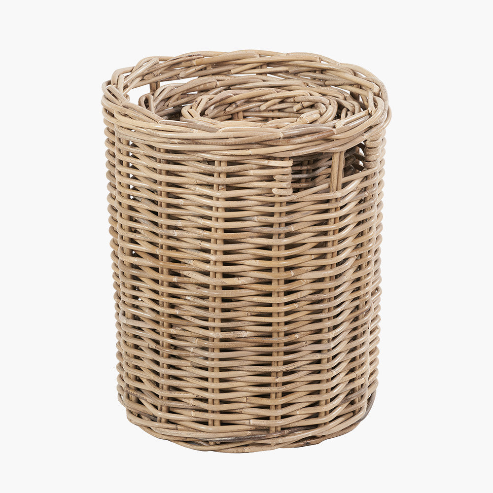 S/7 Grey Kubu Rattan Round Storage Baskets