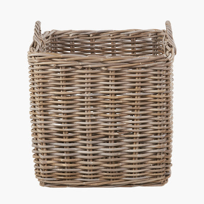 S/4 Grey Kubu Rattan Square Log Baskets