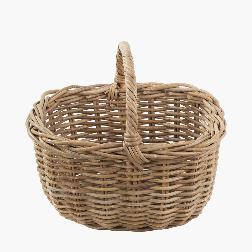 Grey Kubu Rattan Shopping Basket
