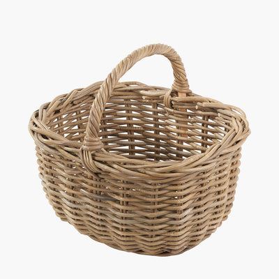 Grey Kubu Rattan Shopping Basket