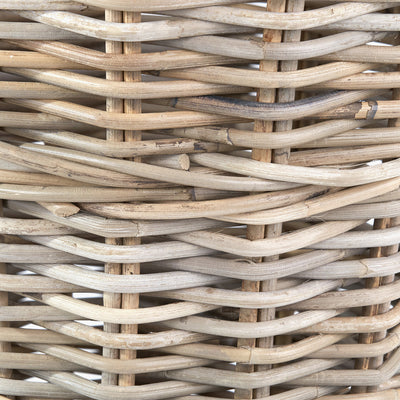 Grey Kubu Rattan Round Waste Paper Bin