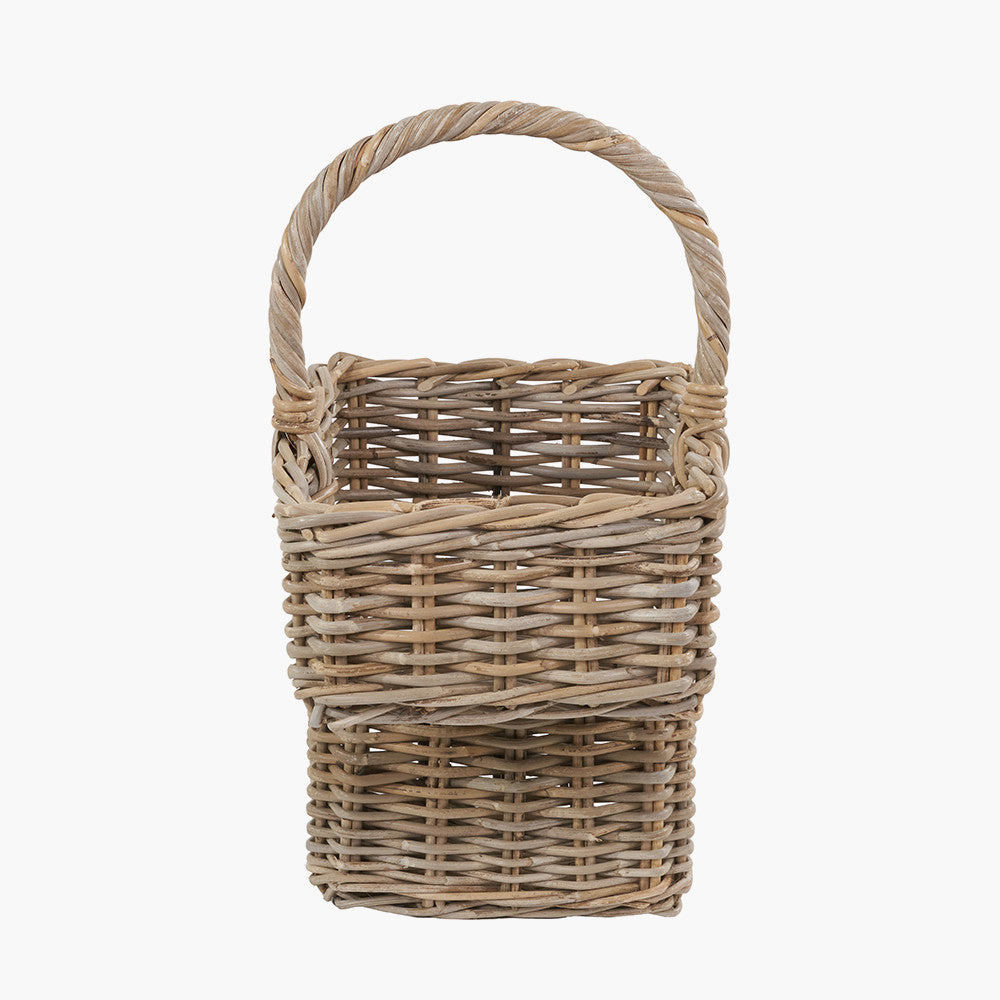 Grey Kubu Rattan Stair Basket Large