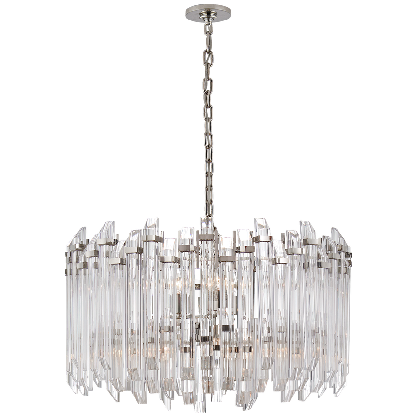 Adele Large Wide Drum Chandelier-Nickel