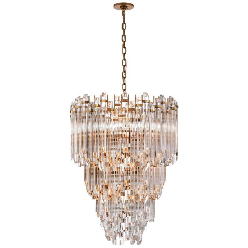 Adele Three-Tier Waterfall Chandelier-Brass