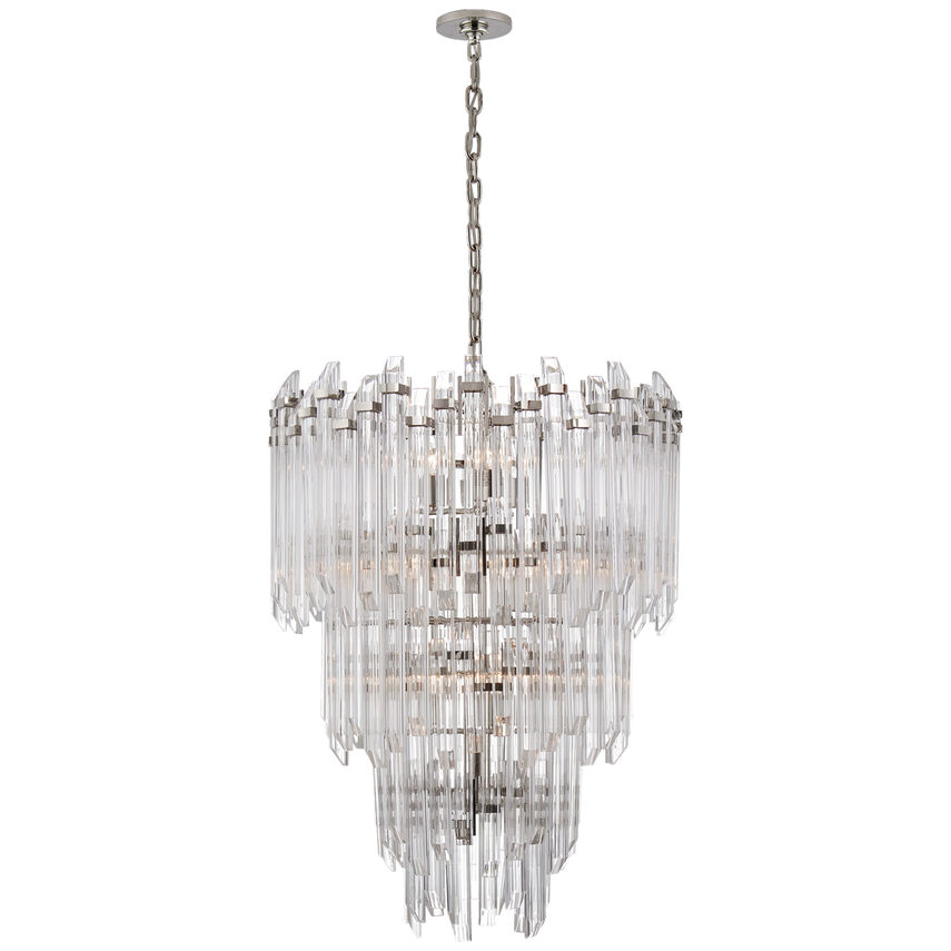 Adele Three-Tier Waterfall Chandelier-Nickel