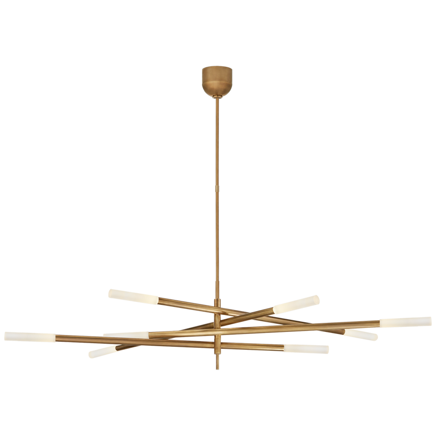 Rousseau Grande Eight Light Articulating Chandelier-Brass