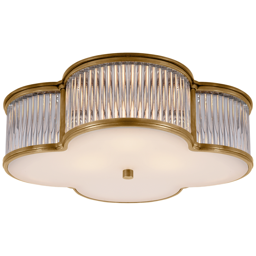 Basil 17" Flush Mount-Brass with Clear Glass