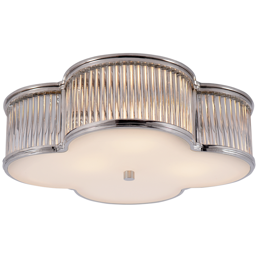 Basil 17" Flush Mount-Nickel with Clear Glass