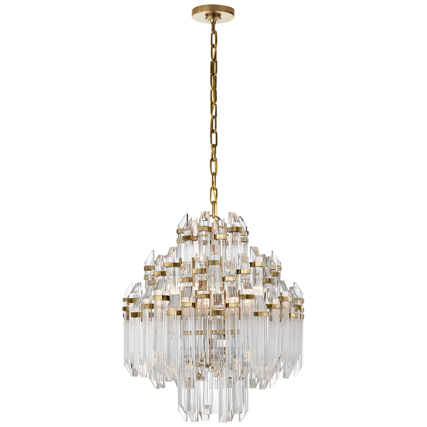 Adele Four Tier Waterfall Chandelier-Brass