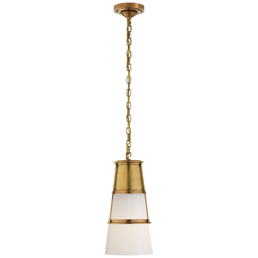 Robinson Medium Pendant-Brass/White