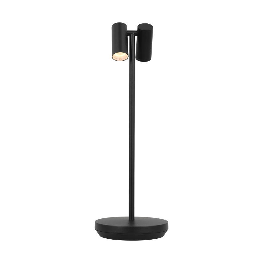 Doppia Accent Rechargeable Table Lamp-Black