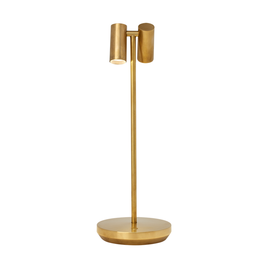 Doppia Accent Rechargeable Table Lamp-Brass