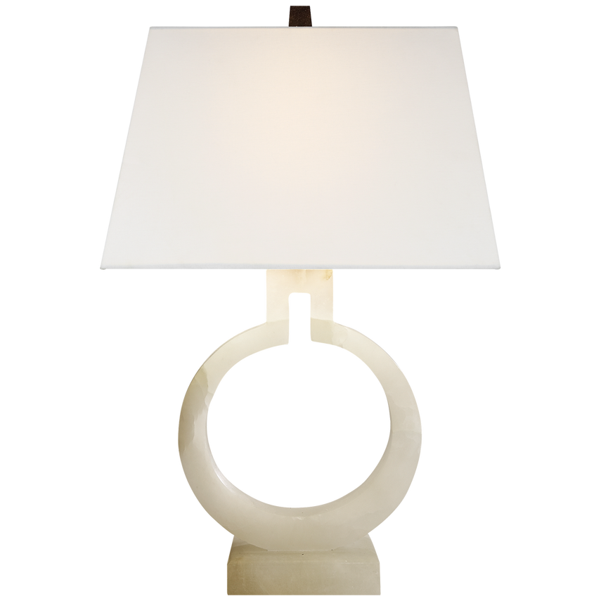Ring Form Small Table Lamp-Alabaster