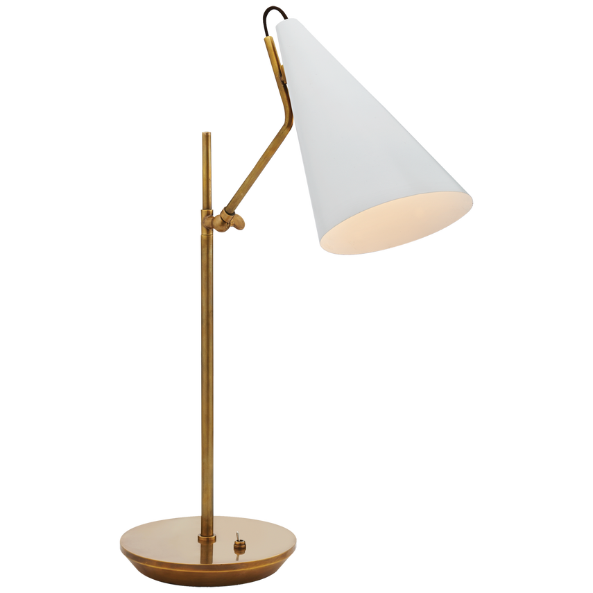 Clemente Table Lamp-White/Brass