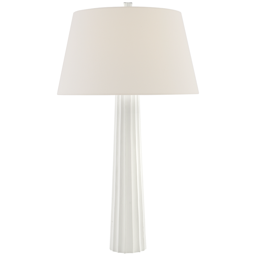 Fluted Spire Large Table Lamp-Plaster White