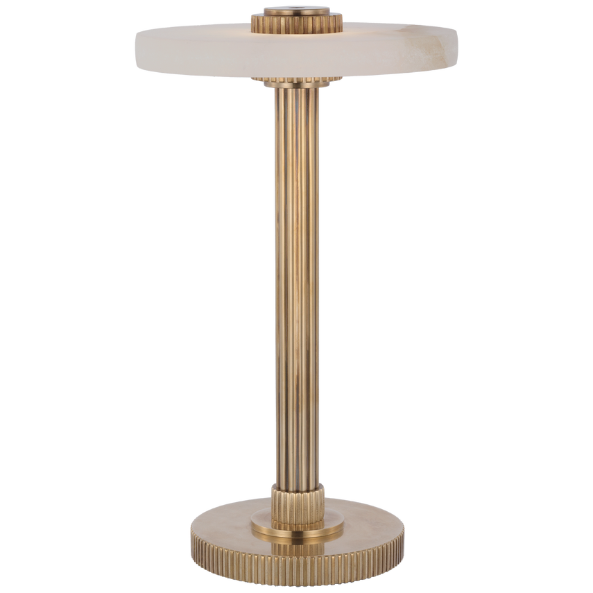 Aran 9" Rechargeable Accent Lamp-Brass/Alabaster