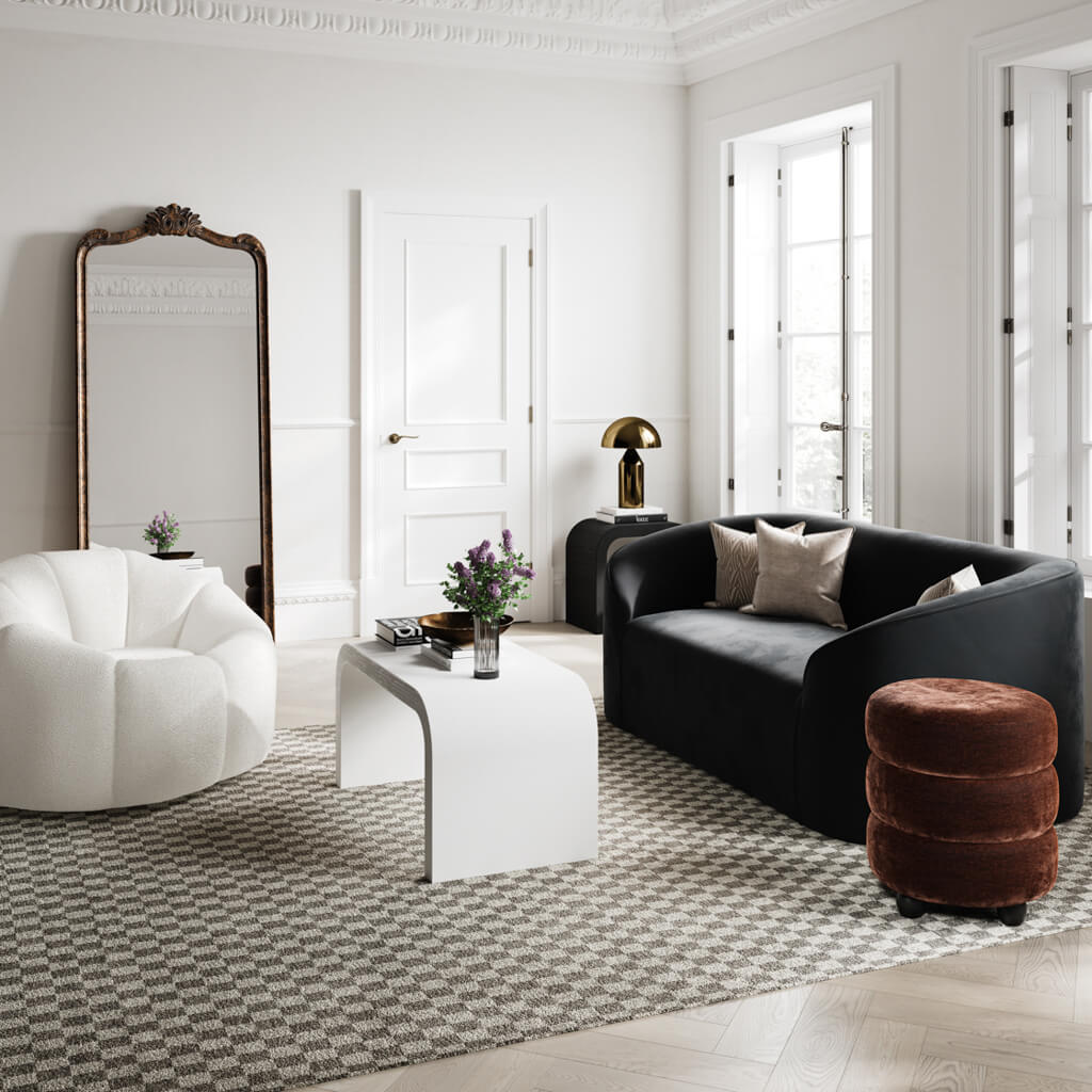 Tides Home Emily Pouffe Brandy