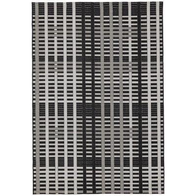 Black Grid Indoor/Outdoor Rug