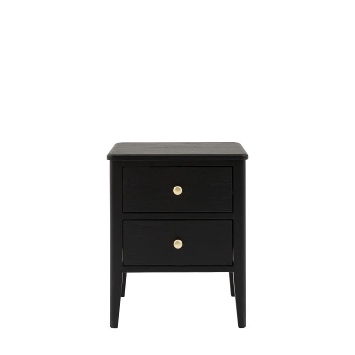 Acton 2 Drawer Bedside-Black