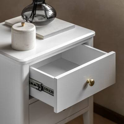 Acton 2 Drawer Bedside-White
