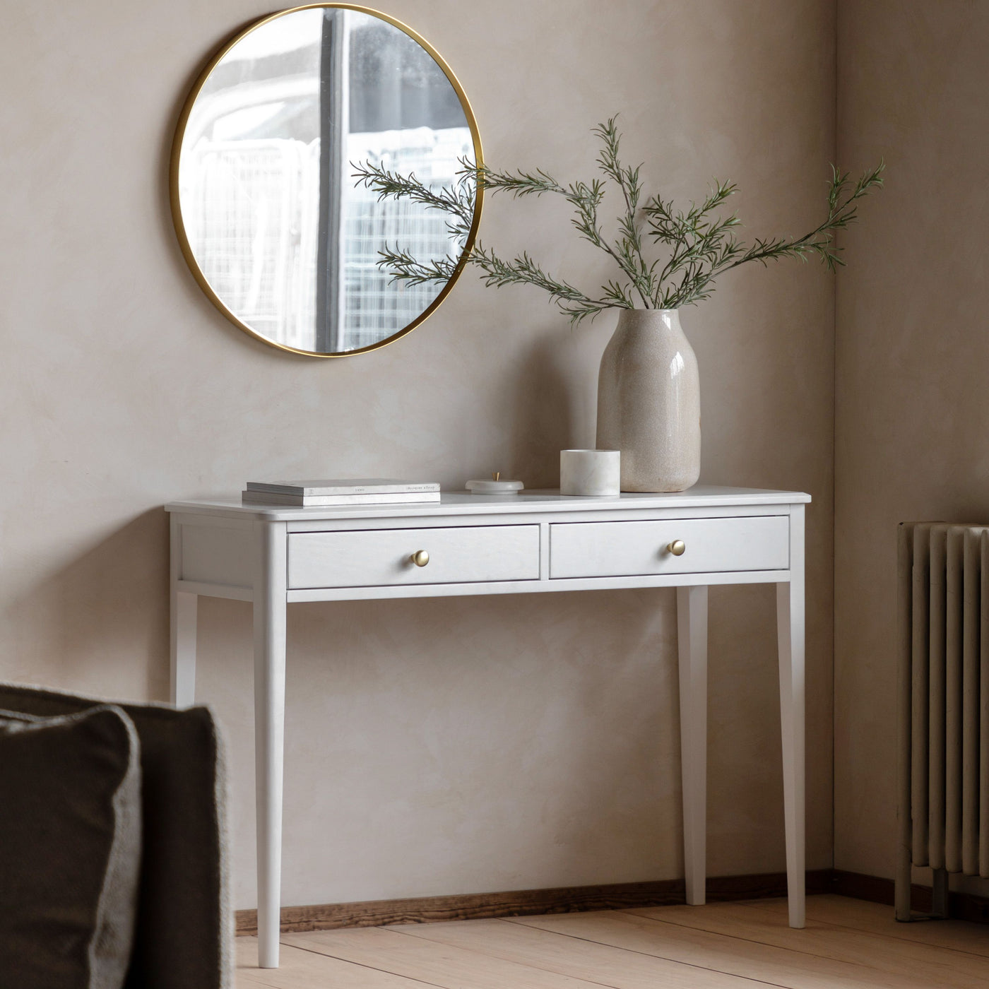 Acton 2 Drawer Console-White