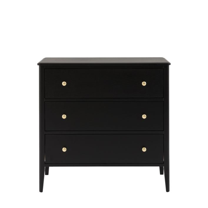Acton 3 Drawer Chest-Black