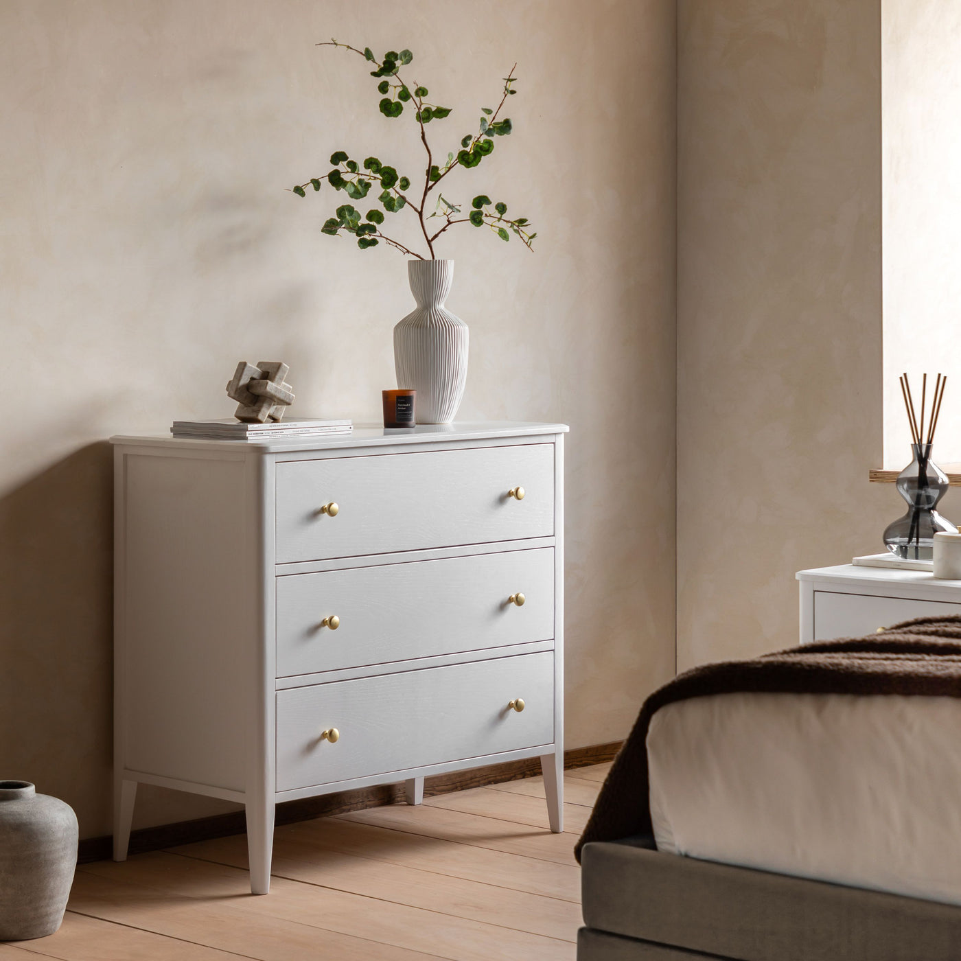 Acton 3 Drawer Chest-White