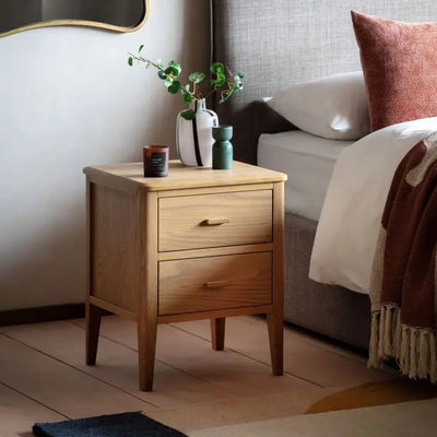 Camden 2 Drawer Bedside Natural