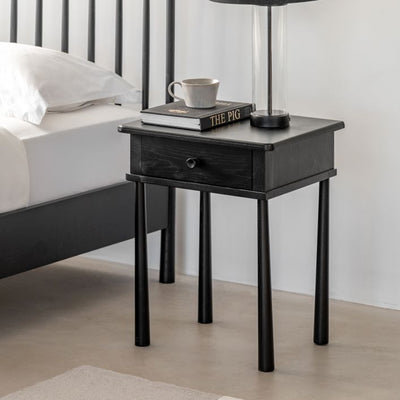 Wycombe 1 Drawer Bedside Black