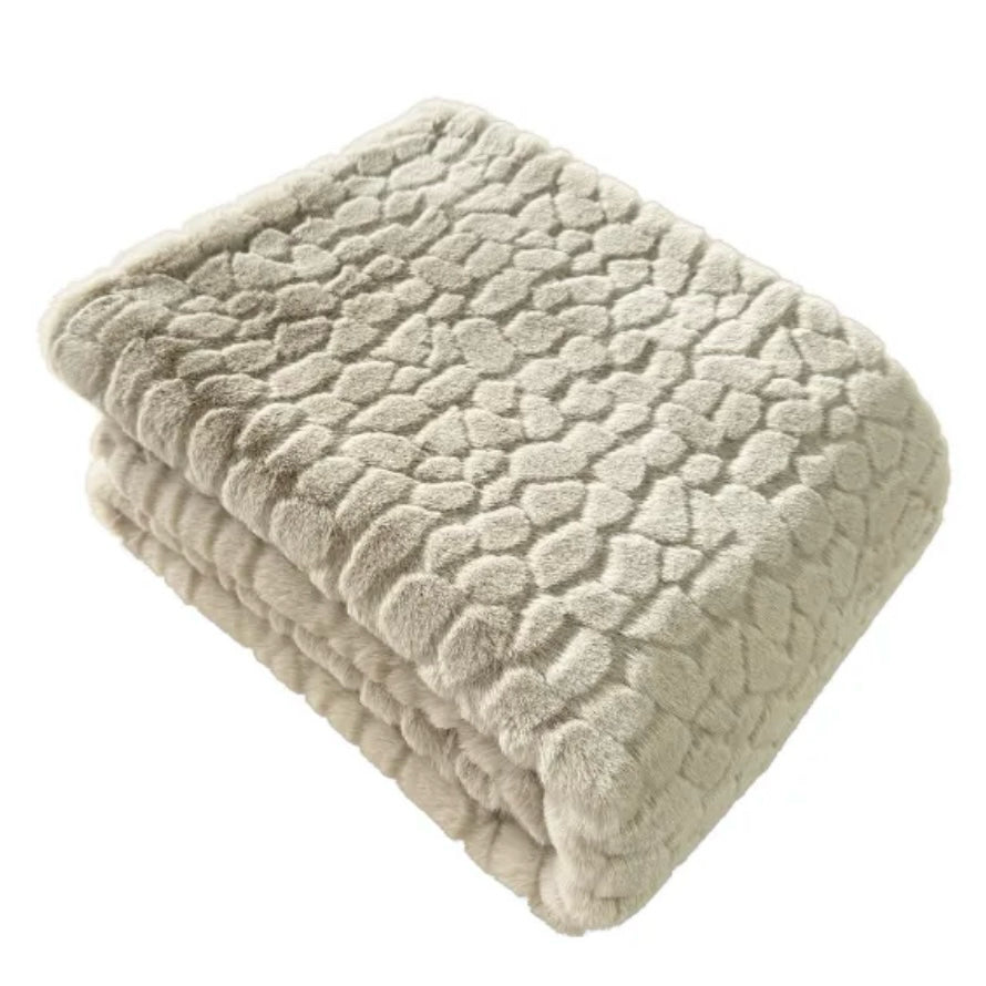 Taupe Cloud Faux Fur Throw