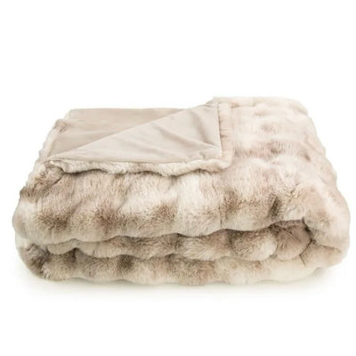 Luxe Natural Textured Faux Fur Throw