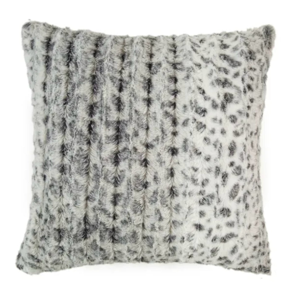 Grey Tactile Faux Fur Cushion