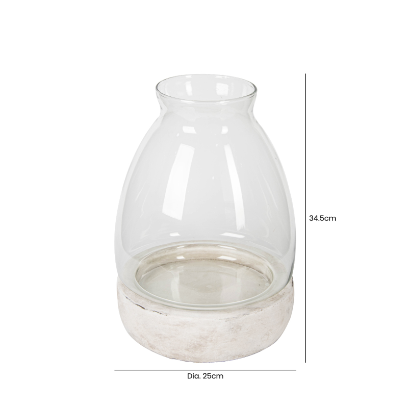 34.5cm Handmade Antique White Natural Stone Candle Holder