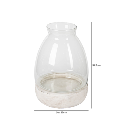 34.5cm Handmade Antique White Natural Stone Candle Holder