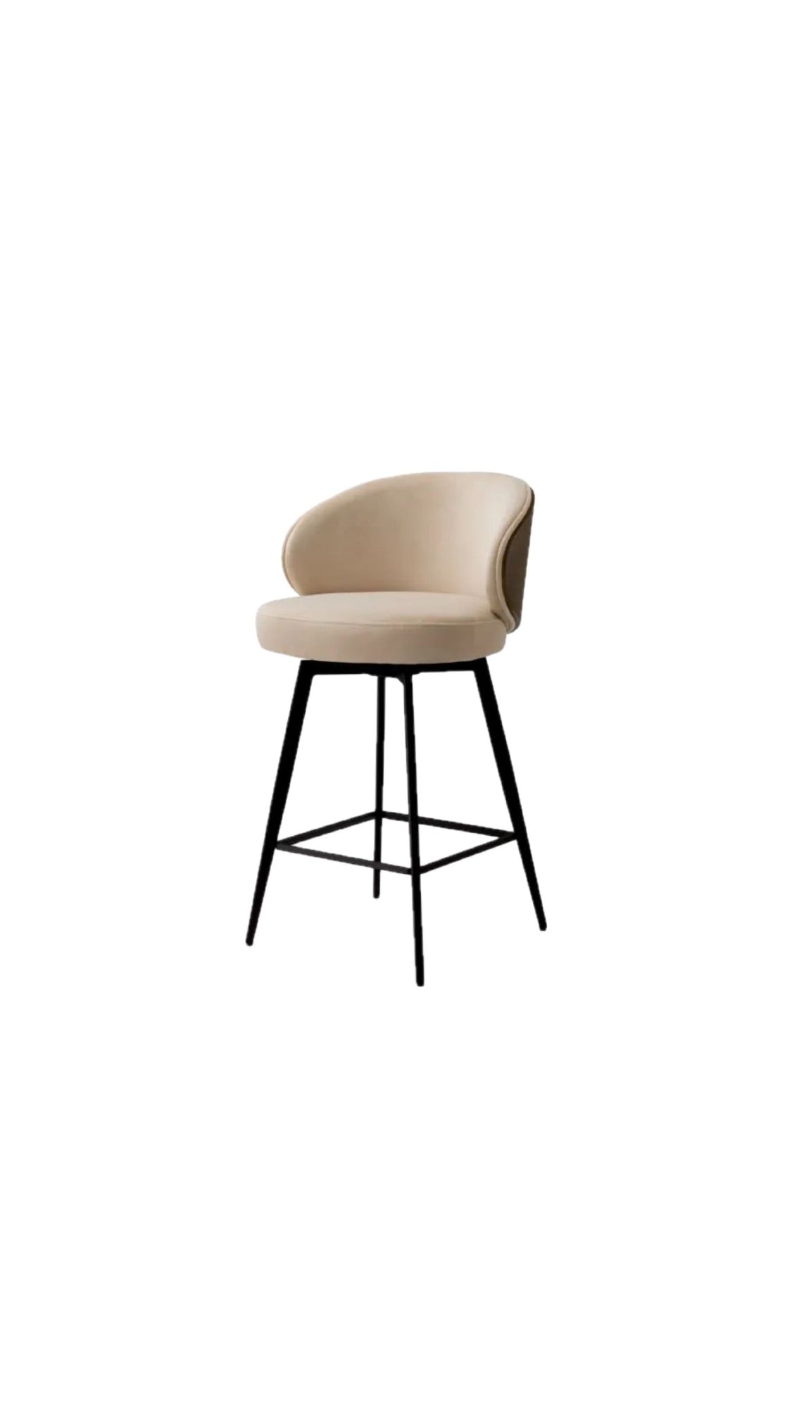 Eichholtz Counter Stool Camerota-Scalea sand | black wooden back | black legs