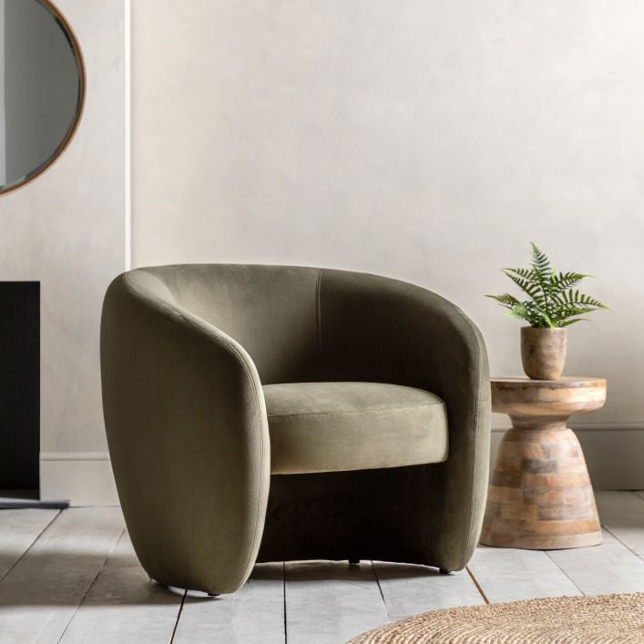 Curvo Armchair Moss Green