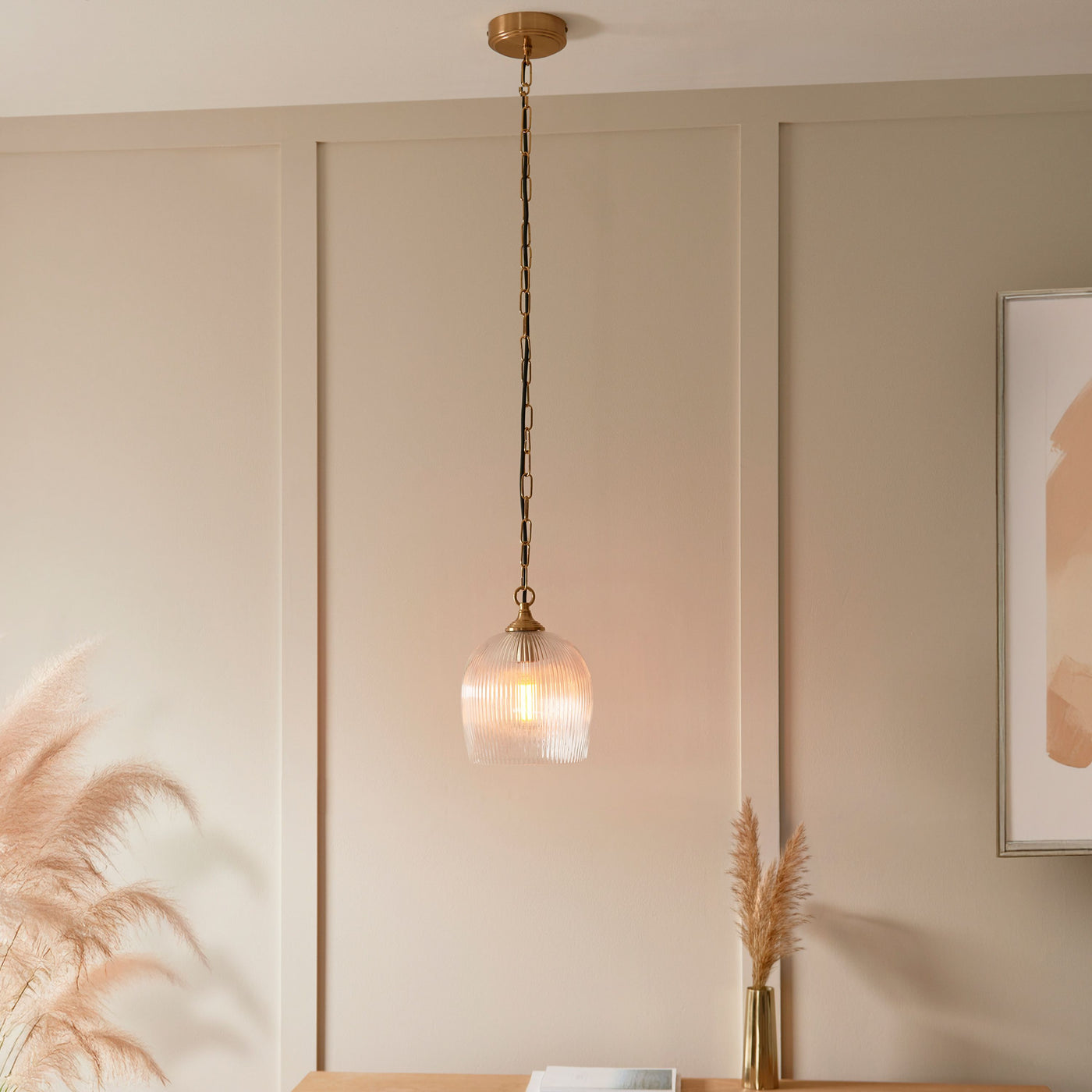 Ashcroft Ribbed Pendant Light 1 Light