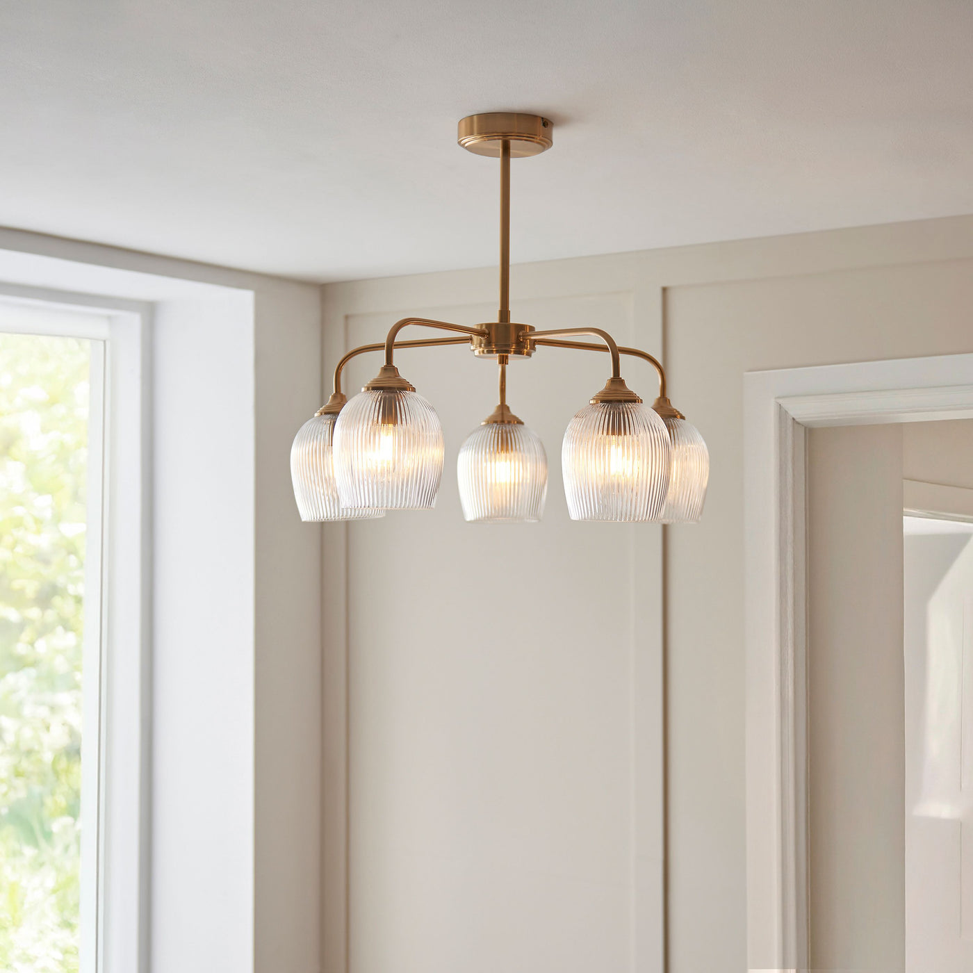 Ashcroft Ribbed Pendant Light 5 Light