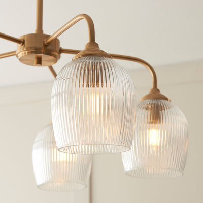 Ashcroft Ribbed Pendant Light 5 Light