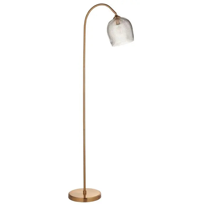 Ashcroft Ribbed Floor Light Brushed Aged Brass