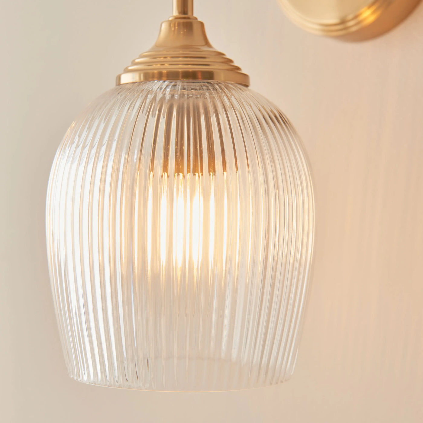 Ashcroft Ribbed Wall Light Brushed Aged Brass