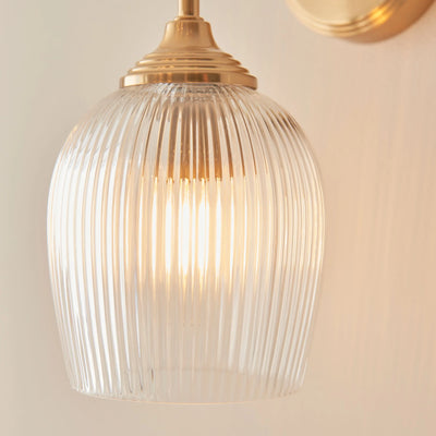 Ashcroft Ribbed Wall Light Brushed Aged Brass